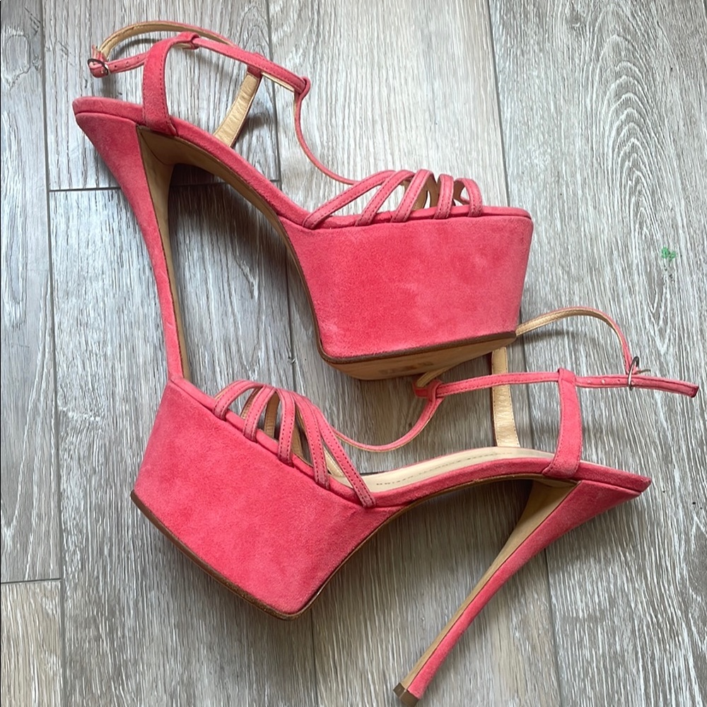Giuseppe Zanotti Pink Satin Heels with Ankle Strap